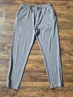 Vuori Mens Sunday Performance Gray Track Pants Ankle Zip Size Large